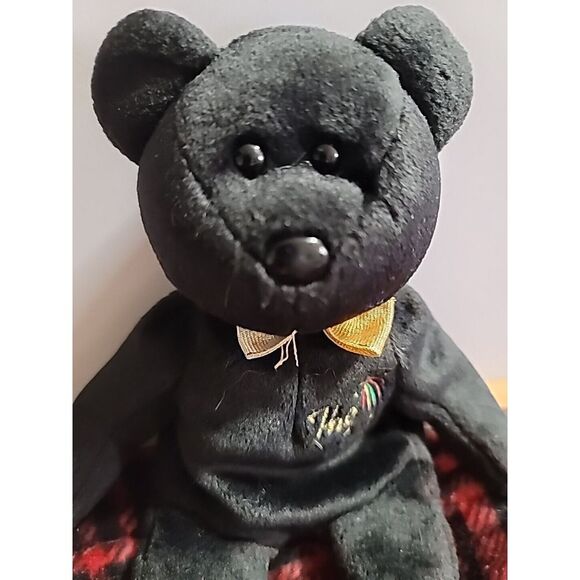 Black Beanie Bear TY Beanie Baby "The End" Bear 1999 retired - Picture 6 of 13